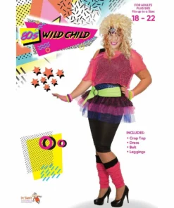 Tomfoolery Ladiesc 80s Wild Child Costume Plus Size - Dr Toms