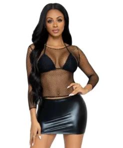 Tomfoolery Black Net Long Sleeve Shirt