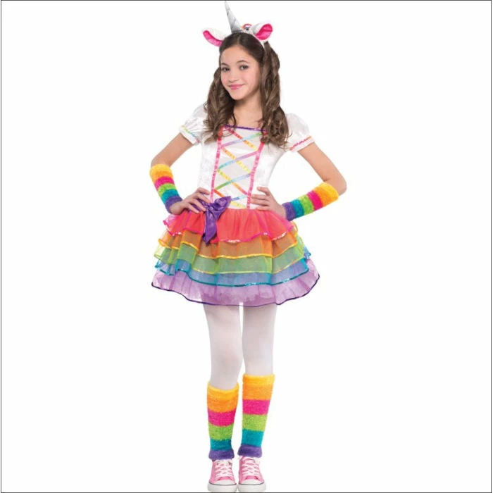 Amscan Girls Costumes Rainbow Unicorn Costume - Child 3 Amscan Girls Costumes Rainbow Unicorn Costume - Child