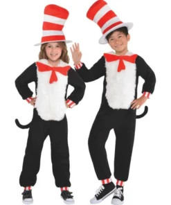Amscan Girls Costumes Dr Seuss Cat In The Hat Kids Jumpsuit Costume