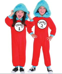 Amscan Dr Seuss Thing 1 Or Thing 2 Jumpsuit Costume Girls Costumes