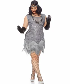 Tomfoolery Roaring Roxy Flapper Plus Ladies Costume By Leg Avenue Ladiesc