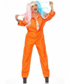 Tomfoolery Ladies Leg Avenue Prison Jumpsuit Costume Ladiesc
