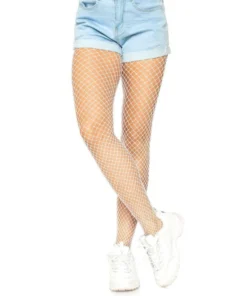 Tomfoolery Hosiery White Lycra Fishnet Pantyhose - Leg Avenue