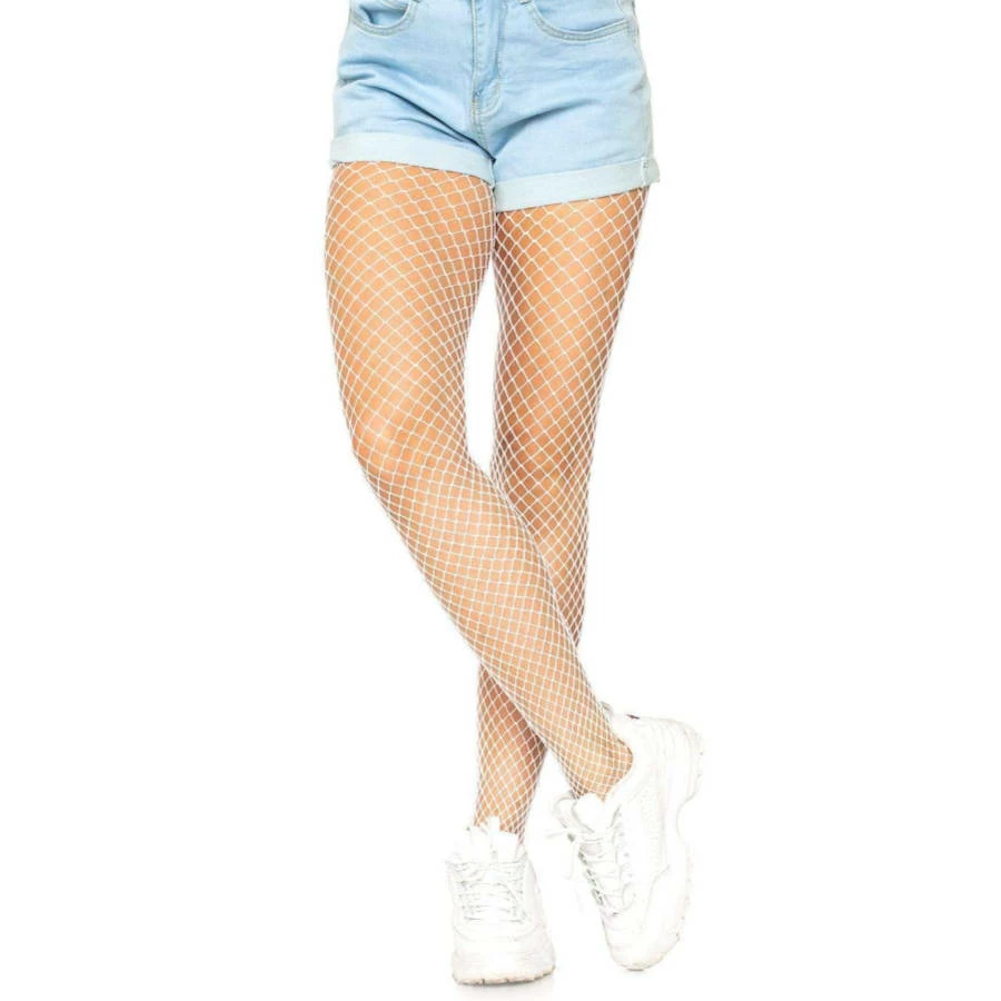 Tomfoolery Hosiery White Lycra Fishnet Pantyhose - Leg Avenue 3 Tomfoolery Hosiery White Lycra Fishnet Pantyhose - Leg Avenue