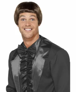 Smiffys 90's Bowl Cut Brown Wig