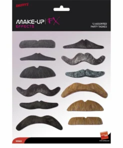 Smiffys Party Moustaches - Pack Of 12