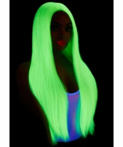 Tomfoolery 33" Long Straight Center Part Wig - Neon Green Wigsc 8 Tomfoolery 33