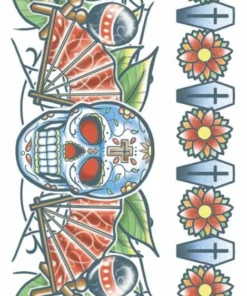 Carnival Products Tinsley FX Temp Tattoo Body Band - Skull Tattoos