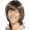 Smiffys Brown 70's Heartthrob Wig 1960's