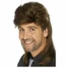 Smiffys Brown Mullet Wig 1980's