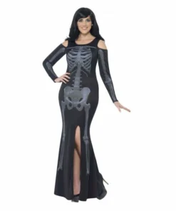 Smiffys Ladiesc Curves Skeleton Plus Costume - Ladies