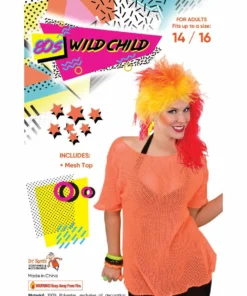 Tomfoolery Ladiesc 80s Mesh Top In Neon Orange - Dr Toms