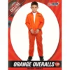 Allen Trading Occupations & Uniforms Orange Overalls Teen Costume