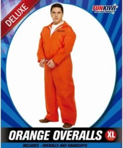 Allen Trading Convict - Orange Overalls XL Men's Costume