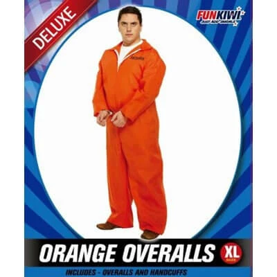 Allen Trading Convict - Orange Overalls XL Men's Costume 3 Allen Trading Convict - Orange Overalls XL Men's Costume
