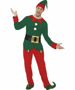 Smiffys Deluxe Christmas Elf Costume - Mens Christmas & New Year