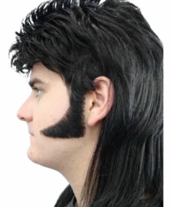 Carnival Products Facial Hair Sideburns 70's Curved Human Hair