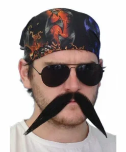 Carnival Products Facial Hair Biker Moustache - Black
