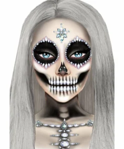 Tomfoolery Skeleton Rhinestone Stick-On Face Jewels Halloweenc