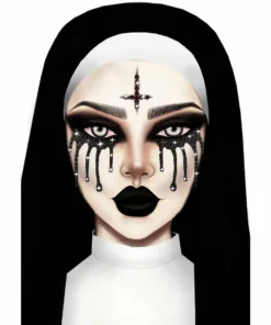 Tomfoolery Accessoriesc Possessed Evil Nun Rhinestone Stick-On Face Jewels