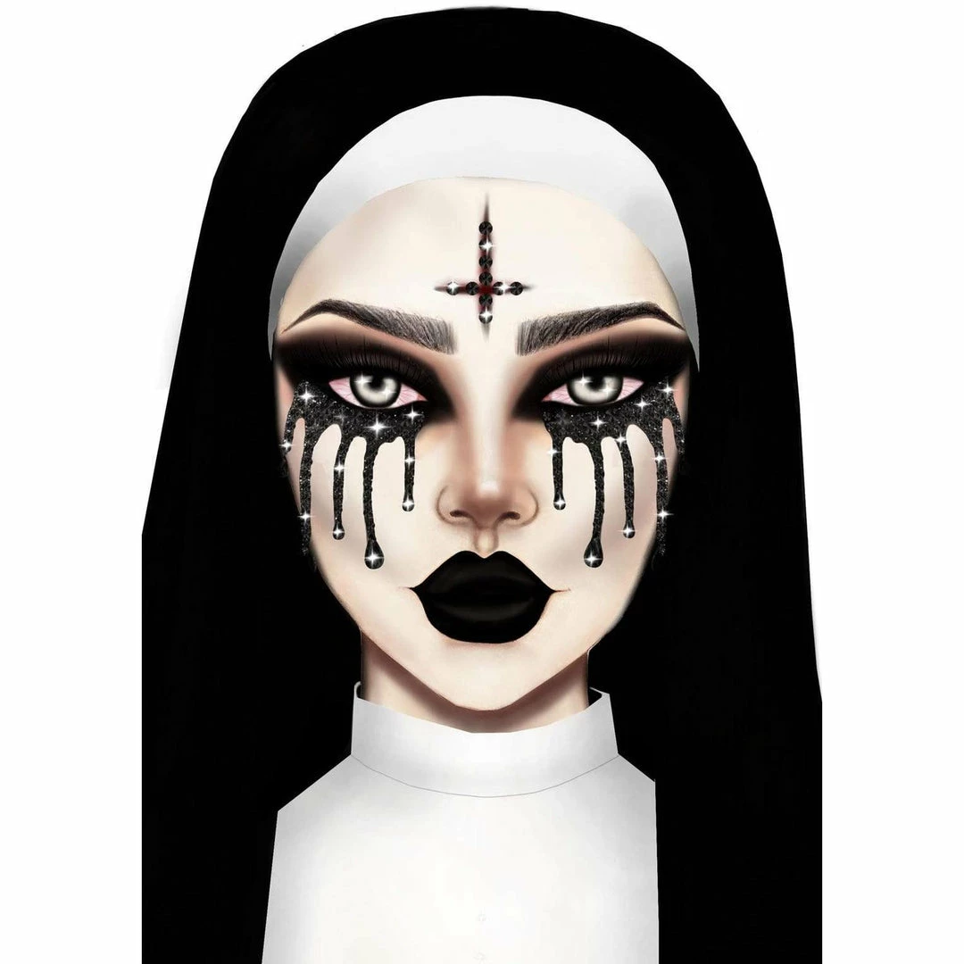 Tomfoolery Accessoriesc Possessed Evil Nun Rhinestone Stick-On Face Jewels 3 Tomfoolery Accessoriesc Possessed Evil Nun Rhinestone Stick-On Face Jewels