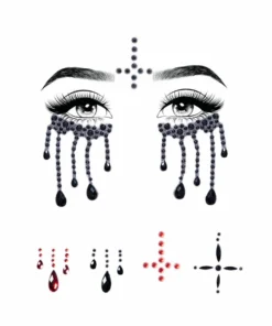 Tomfoolery Accessoriesc Possessed Evil Nun Rhinestone Stick-On Face Jewels