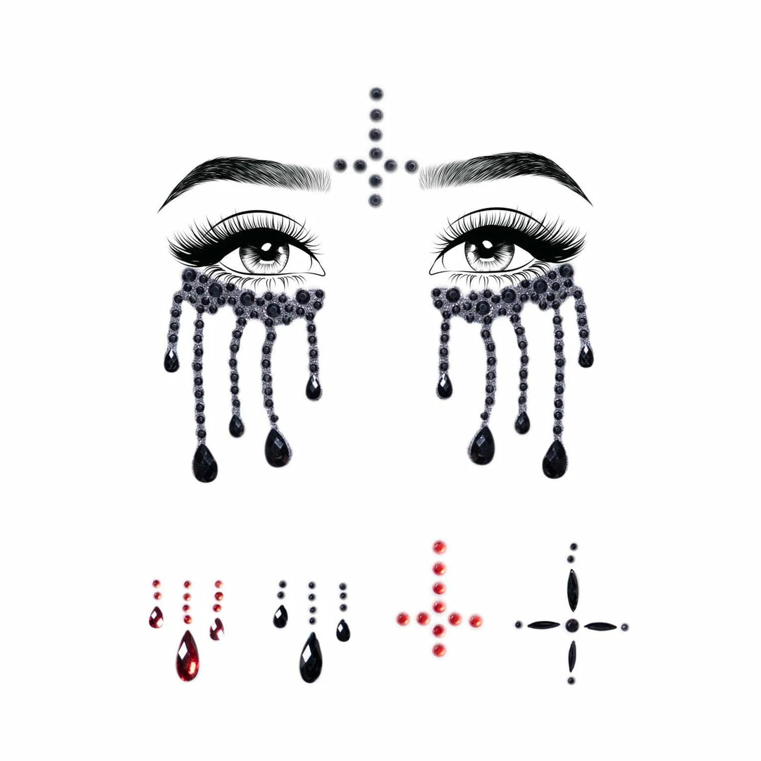 Tomfoolery Accessoriesc Possessed Evil Nun Rhinestone Stick-On Face Jewels 4 Tomfoolery Accessoriesc Possessed Evil Nun Rhinestone Stick-On Face Jewels