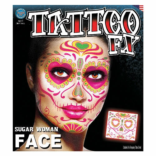 Carnival Products Tinsley FX Full Face Temp Tattoo - Sugar Woman 3 Carnival Products Tinsley FX Full Face Temp Tattoo - Sugar Woman