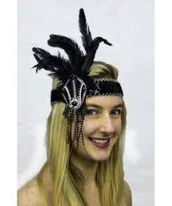 Interalia Group Flapper Headband Black & Silver Decades