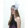 Interalia Group Flapper Headband - Silver And White