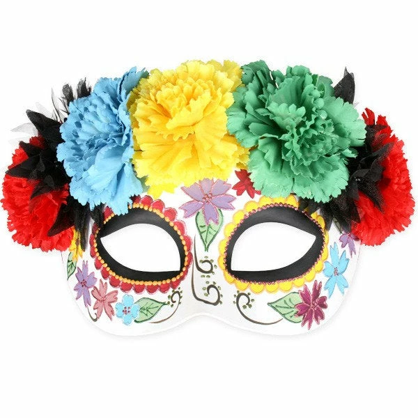 Tomfoolery Mexican Frida Bright Flowers Day Of The Dead Eye Mask 3 Tomfoolery Mexican Frida Bright Flowers Day Of The Dead Eye Mask