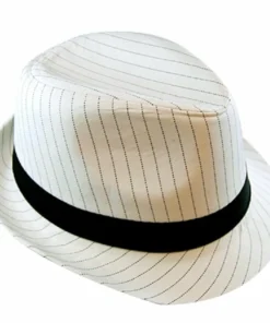 Swedia's Gangster Hat Pinstripe White Hats & Headwear
