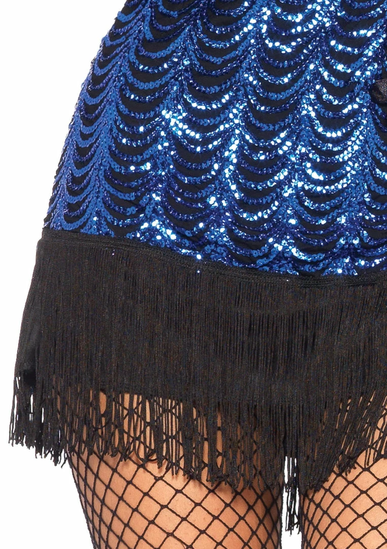 Tomfoolery Gatsby Blue Sequin Flapper - Leg Avenue Ladiesc 5 Tomfoolery Gatsby Blue Sequin Flapper - Leg Avenue Ladiesc