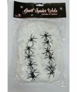 Tomfoolery Giant Spider Web With 12 Spiders 240 Gm - Dr Toms Halloweenc