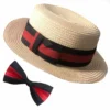 Swedia's Boater Hat And Bow Tie Set