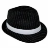 Swedia's Pinstripe Black And White Gangster Hat Accessoriesc