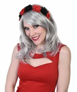 Tomfoolery Headband With Flowers Red And Black Accessoriesc