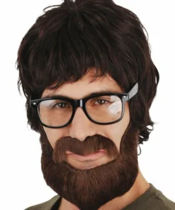 Tomfoolery Facial Hair Hipster Beard And Mo - Brown