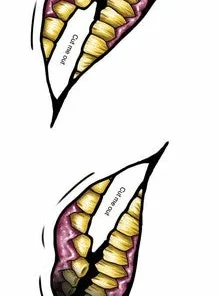 Carnival Products Tinsley FX Temp Tattoo - 2 Faced Big Mouth Tattoos