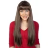 Tomfoolery Jessica Long Straight Wig With Fringe - Brown Wigsc
