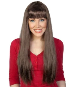 Tomfoolery Jessica Long Straight Wig With Fringe - Brown Wigsc