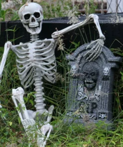 Jack In The Box Life Size Hanging Skeleton With Light Up Eyes Halloween Prop