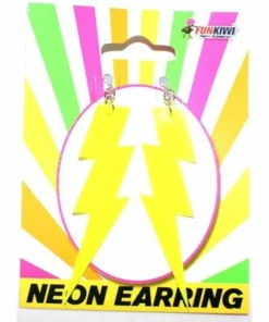 Allen Trading Neon Lightning Earrings-Asst Colours 1980's