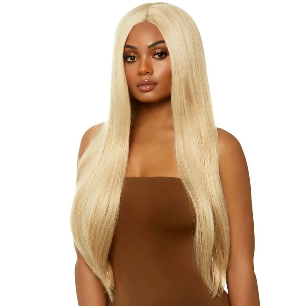 Tomfoolery Long Straight Centre Part Wig - Blonde - Leg Avenue Wigsc 3 Tomfoolery Long Straight Centre Part Wig - Blonde - Leg Avenue Wigsc