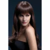 Smiffys Wigsc Long Straight Wig With Fringe In Brown - Sienna