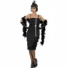 Smiffys Long Black Flapper Dress