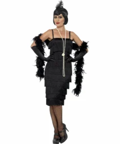 Smiffys Long Black Flapper Dress