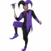 Smiffys Medieval Jester Adult Black & Purple Costume