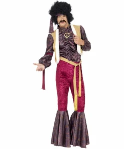 Smiffys Mensc 1970s Psychedelic Rocker Costume With Flares
